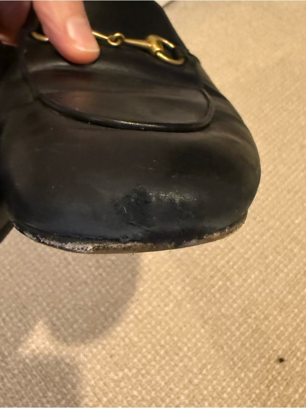 Gucci Princetown black leather mules, size 38.5 - Picture 6 of 7